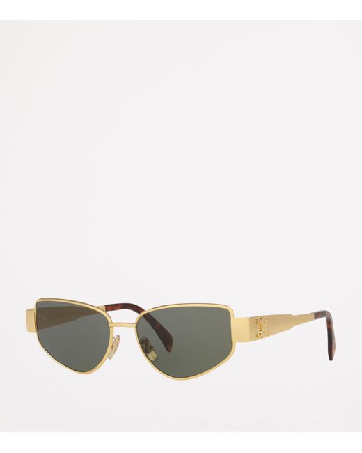 Céline Green Metal Triomphe Cat Eye Sunglasses
