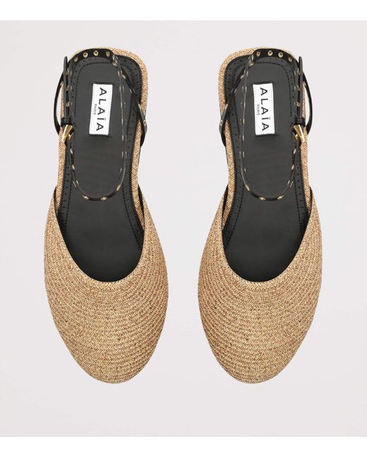 Alaïa Natural Raffia Mules