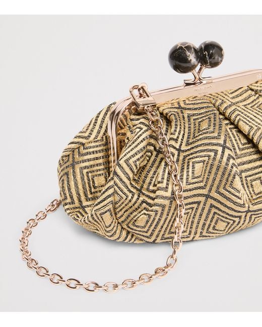 Weekend by Maxmara Metallic Woven Jacquard Pasticcino Clutch Bag