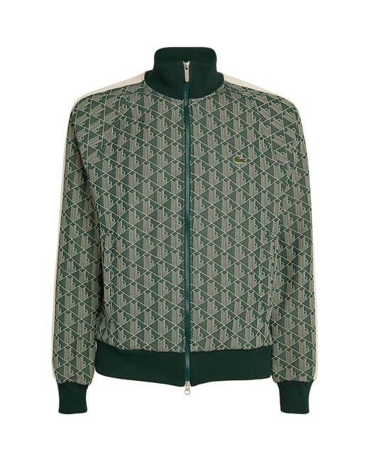 Lacoste Monogram Jacquard Track Jacket in Green for Men