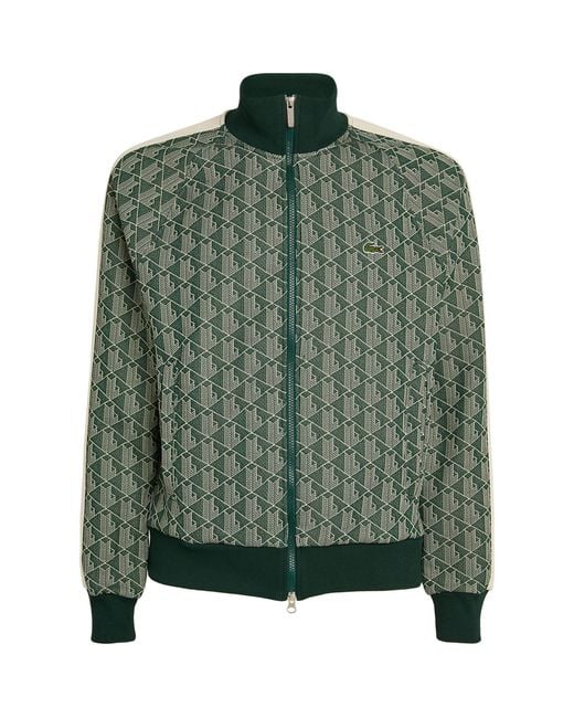 Lacoste Green Monogram Jacquard Track Jacket for men