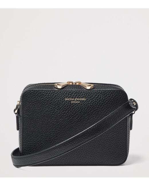 Aspinal Black Leather Camera Bag