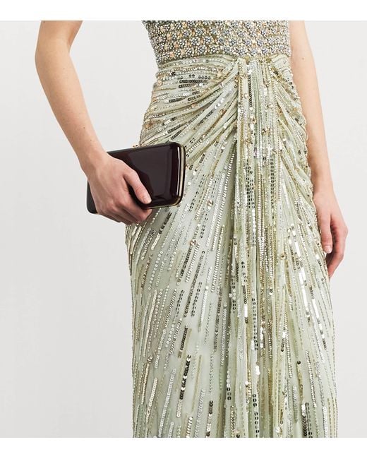 Jenny Packham Metallic Embellished Elixir Gown