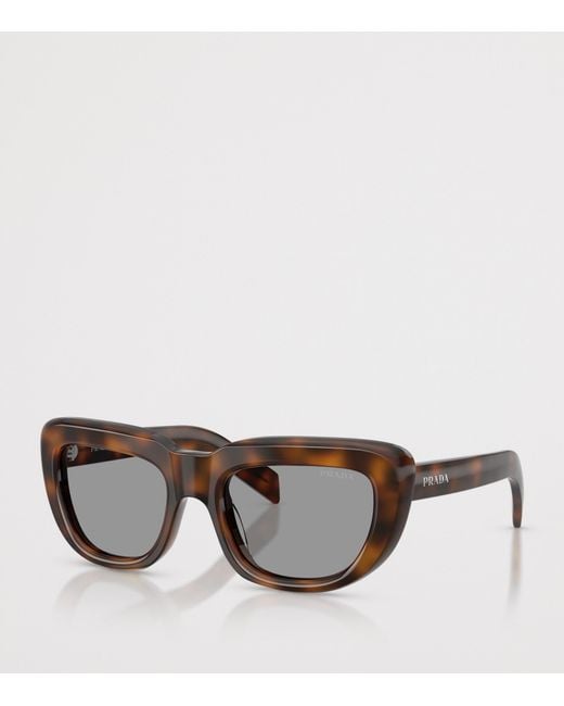 Prada Brown Pr D07S Rectangle Sunglasses