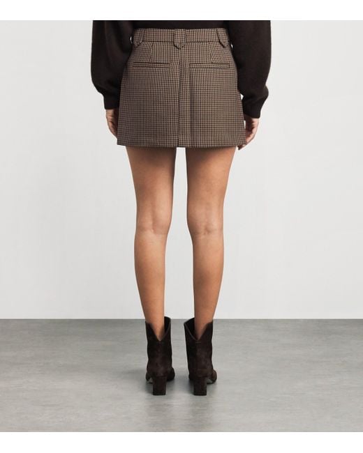 PAIGE Brown Houndstooth Bobbi Mini Skirt