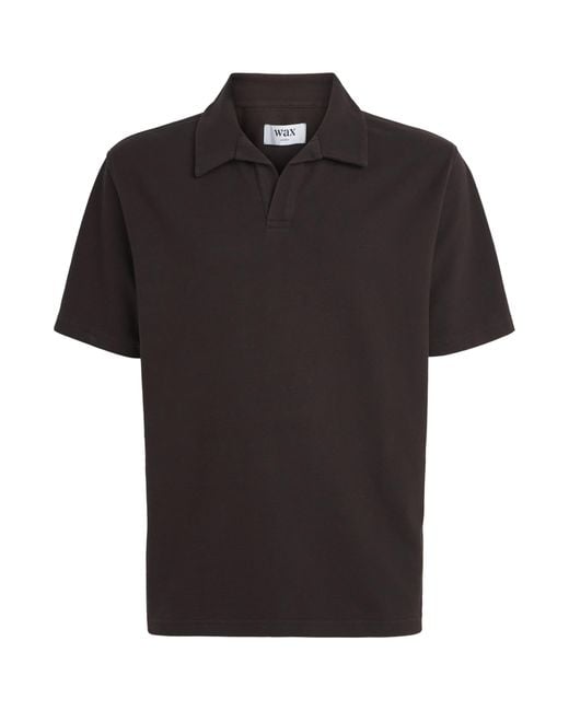 Wax London Black Organic Cotton Atwood Polo Shirt for men