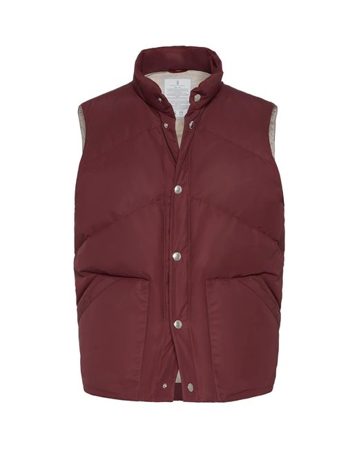 Brunello Cucinelli Red Down Padded Gilet for men