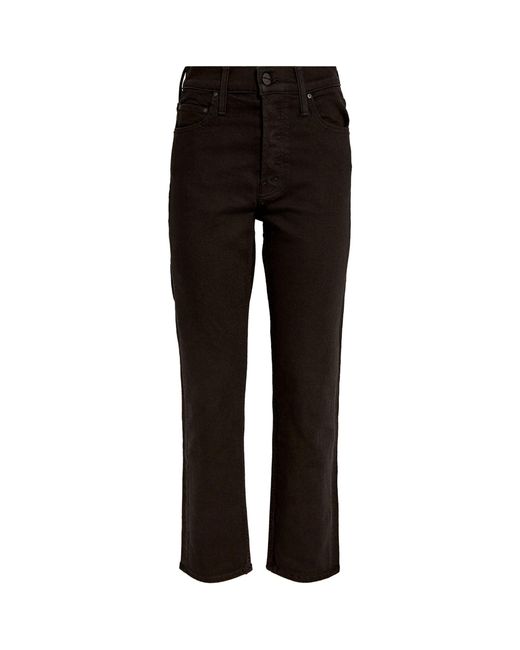 Mother The Tomcat Straight Ankle Jeans in Black | Lyst