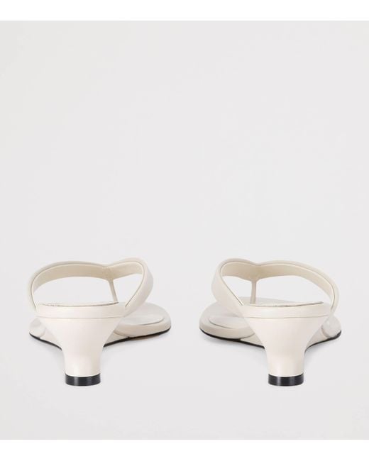Le Monde Beryl White Leather Micro Wedge Sandals 40