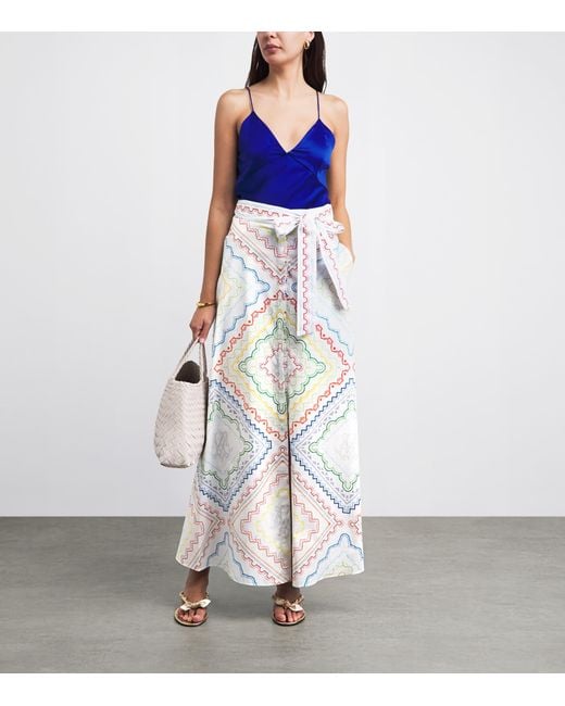 Mary Katrantzou White Cotton-Blend Como Maxi Dress