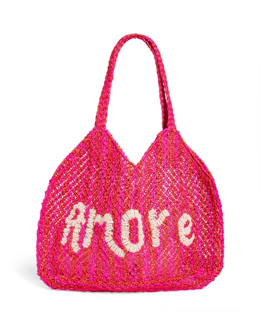 The Jacksons Pink Large Stripe Dora Amore Tote Bag