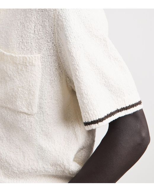 Samsøe & Samsøe White Bouclé Sapedro Short-Sleeve Shirt for men