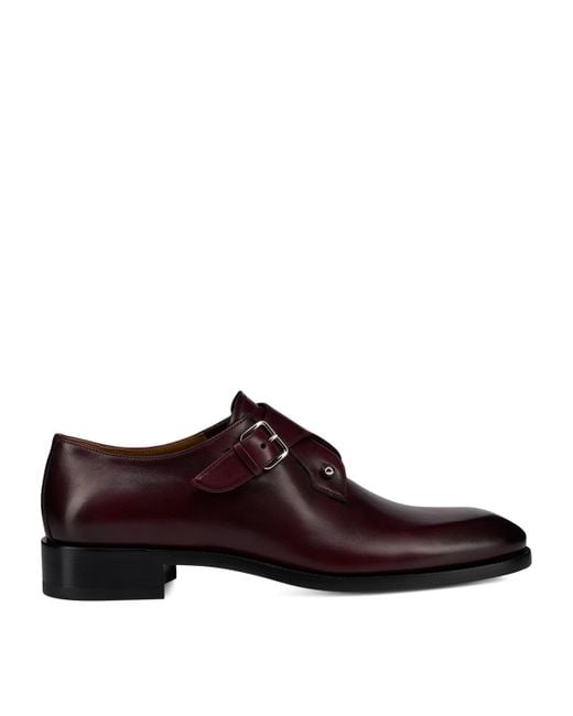 Christian Louboutin Brown Chambelimonk Leather Monk Shoes for men