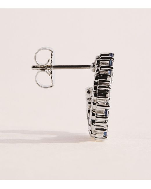 Suzanne Kalan Blue Diamond And Sapphire Frenzy Hoop Earrings