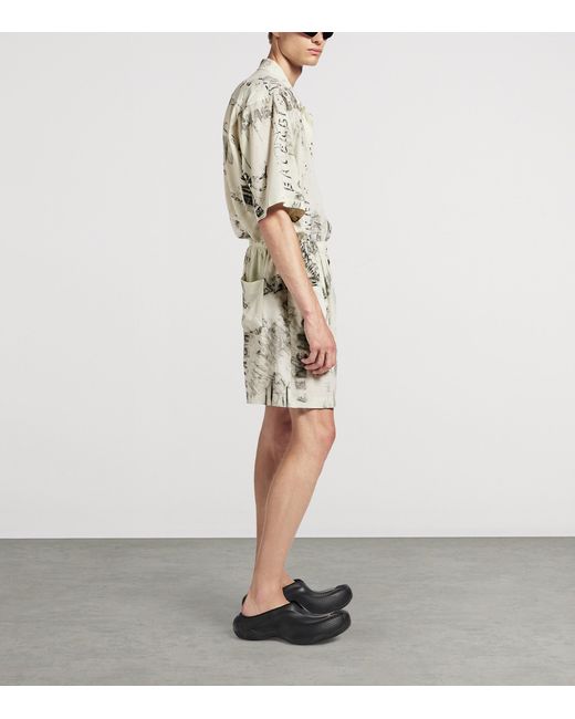 Balenciaga Natural Washed Crayon Shorts for men