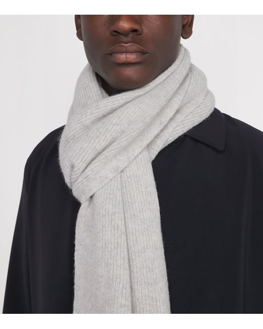 Le Bonnet White Lambswool Classic Scarf for men