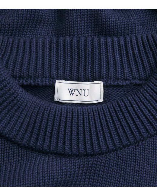 With Nothing Underneath Blue Wool Devon Sweater