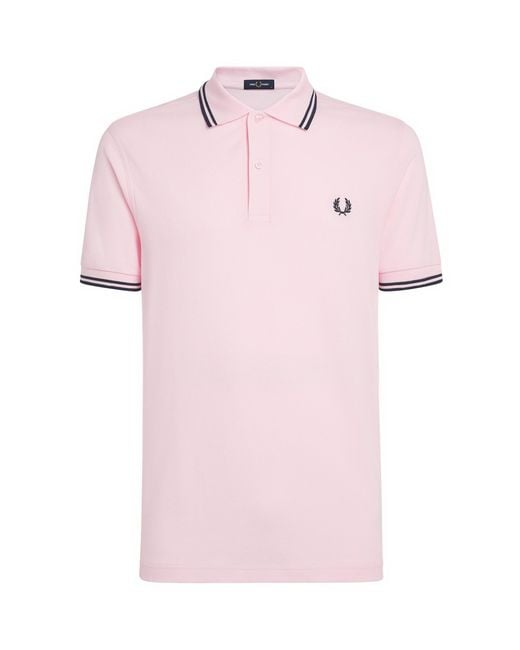 Fred Perry Pink Cotton Twin Tipped Polo Shirt for men