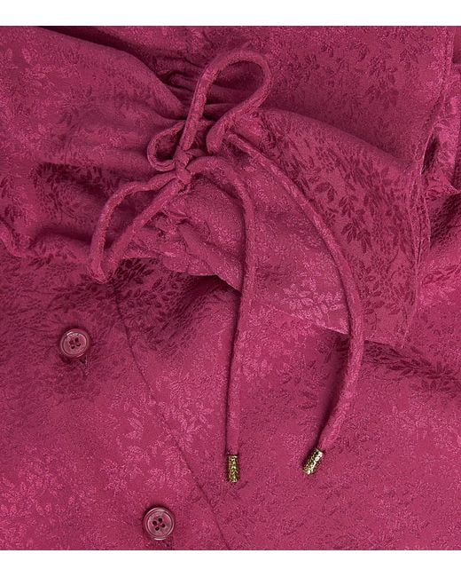 Chloé Pink Silk Ruffle Blouse