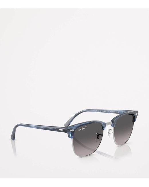 Ray-Ban Gray Rb3016 Clubmaster Square Sunglasses