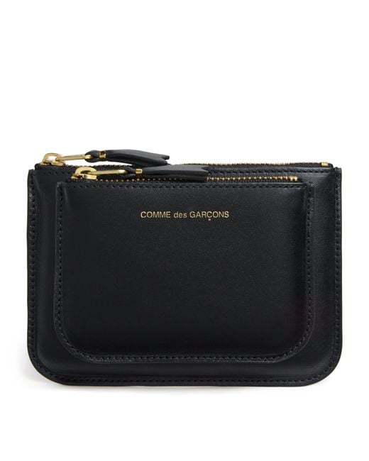 Comme des Garçons Black Medium Leather Logo Wallet for men