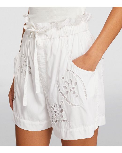 Isabel Marant White Broderie Anglaise Hidea Shorts
