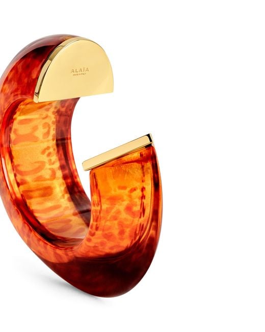 Alaïa Red Medium Edge Cuff Bracelet