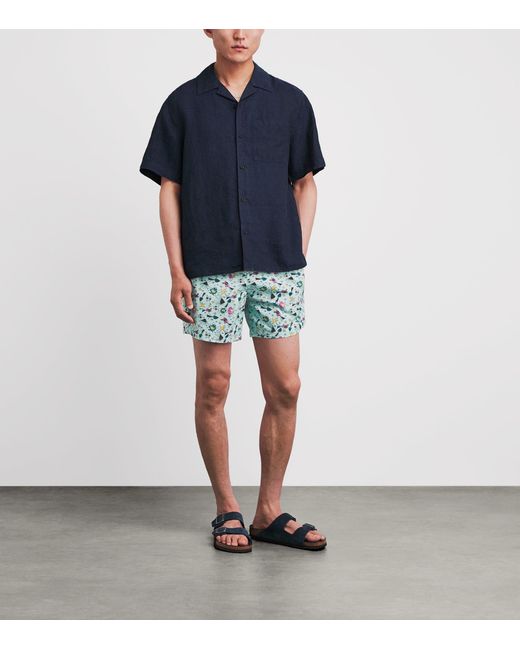 Vilebrequin Blue Printed Moorise Swim Shorts for men