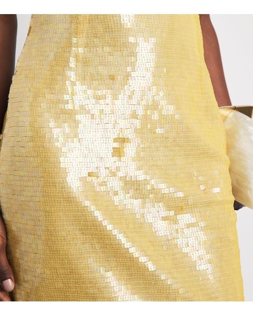 Rachel Gilbert Metallic Embellished Tamzin Sleeveless Midi Dress