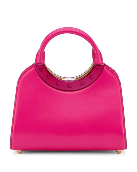 BVLGARI Pink Small Leather Roma Top-handle Bag