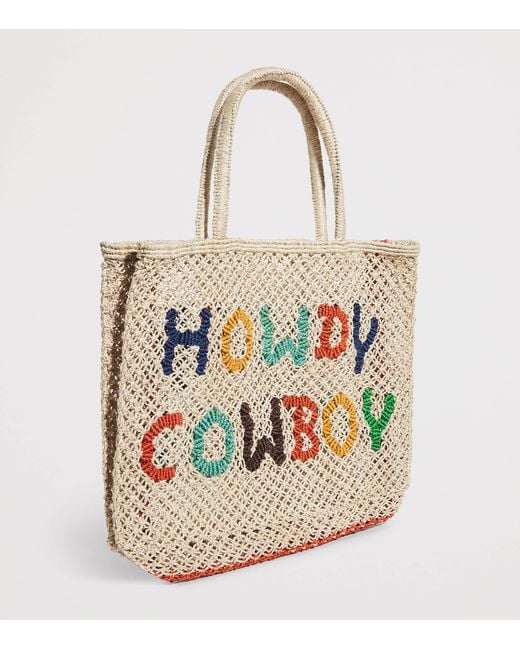 The Jacksons Multicolor Small Jute Howdy Cowboy Tote Bag