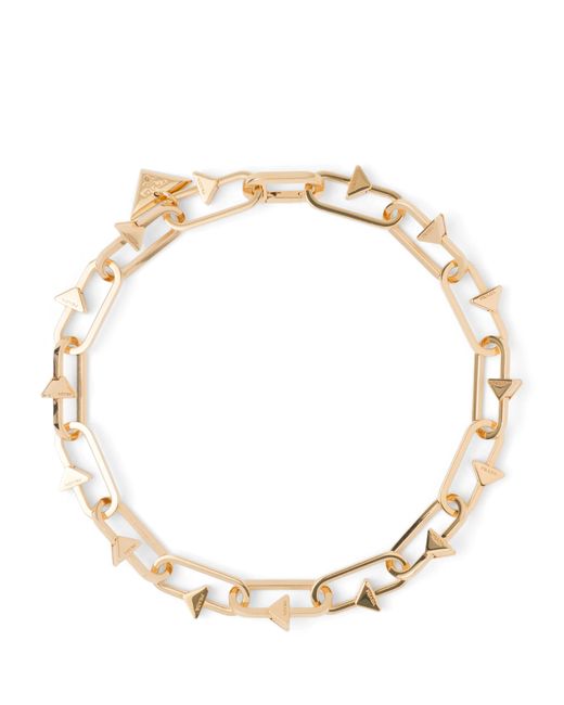 Prada Metallic Triangle Chain Necklace