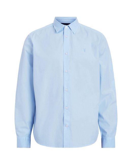 AllSaints Blue Cotton Tahoe Shirt for men