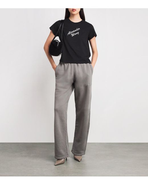 Alexander Wang Gray Cotton Articulated-Leg Sweatpants