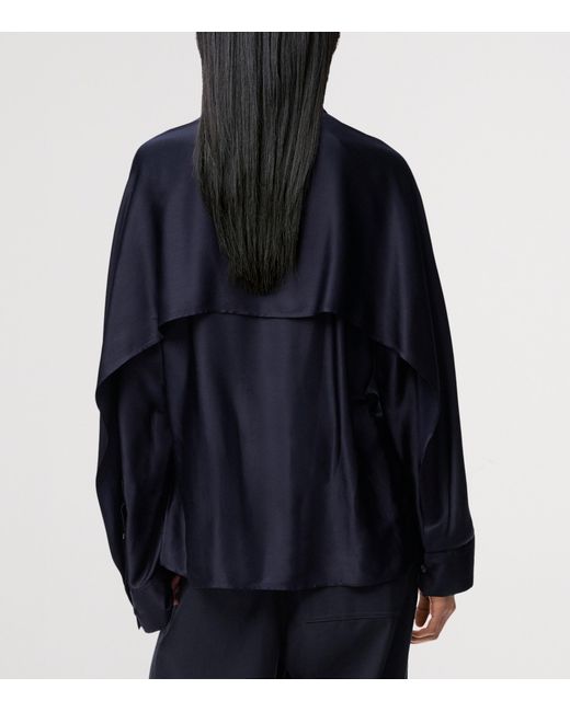 Loewe Blue Satin Cape Shirt