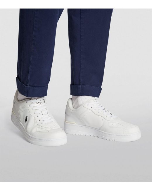 RLX Ralph Lauren White Leather Masters Court Sneakers for men