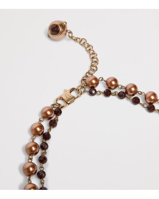 Weekend by Maxmara Metallic Layered Bead Necklace