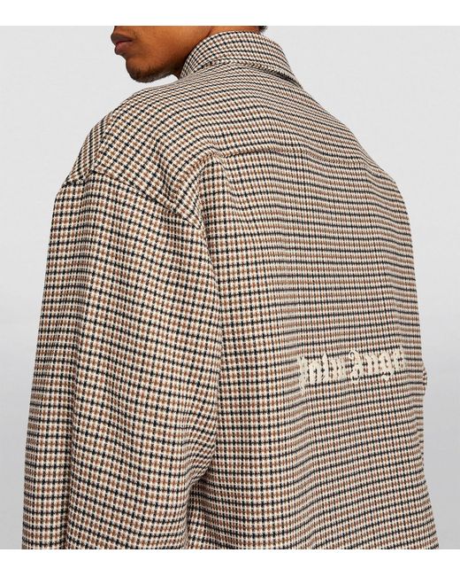 Palm Angels Brown Cotton Check Overshirt for men