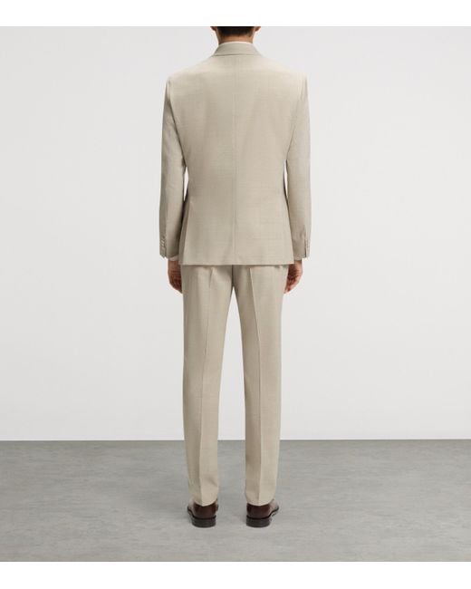 Boss White Virgin Wool Slim 2-Piece Suit for men