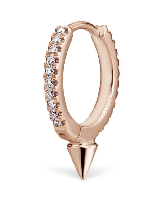 Maria Tash Multicolor Single Short Spike Diamond Eternity Hoop Earring