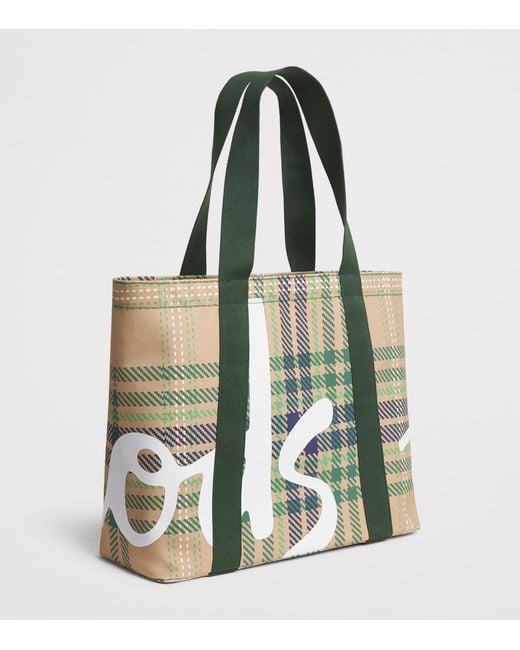 Harrods Green Medium Tartan Check Tote Bag