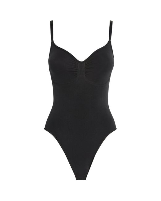 Skims Black Sculpt Thong Bodysuit