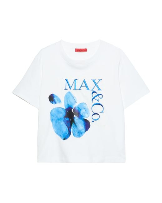 MAX&Co. Blue Cotton Graphic T-Shirt