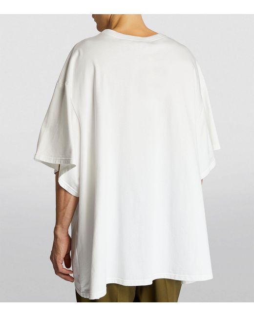 Hed Mayner White Cotton Oversized T-shirt for men