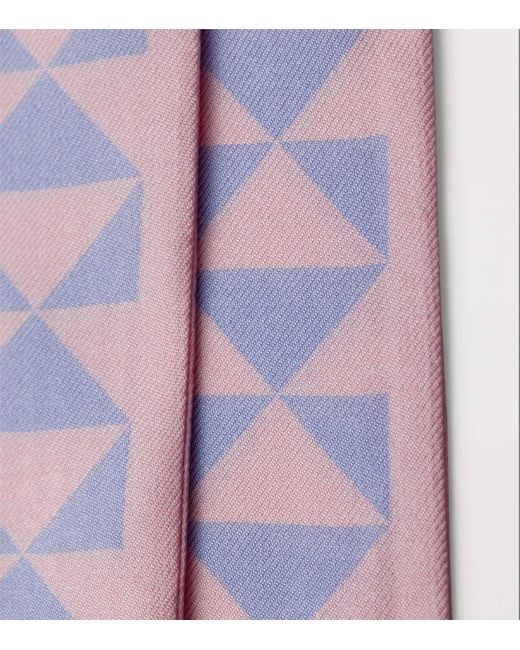Prada Purple Silk Triangle Print Necktie for men