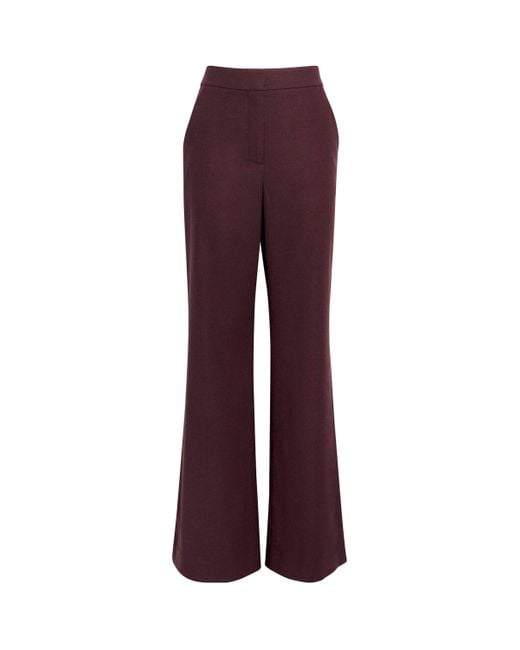 Veronica Beard Purple Tonelli Wide-Leg Trousers