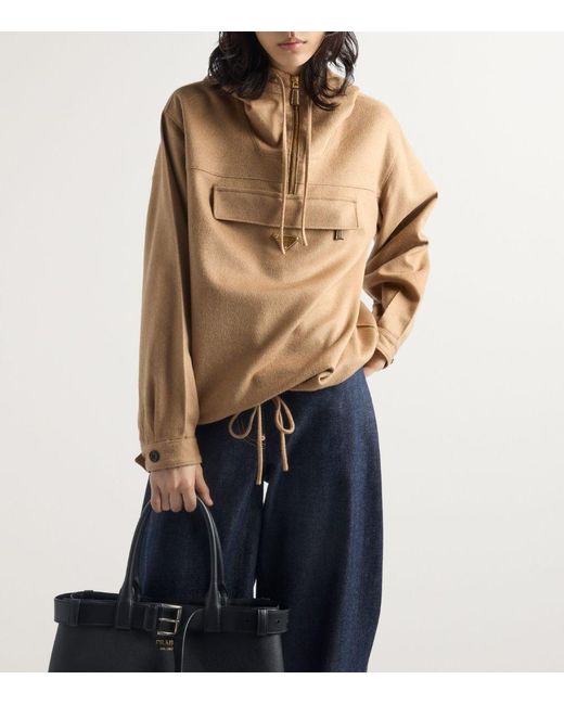 Prada Natural Camel Hair Anorak Jacket