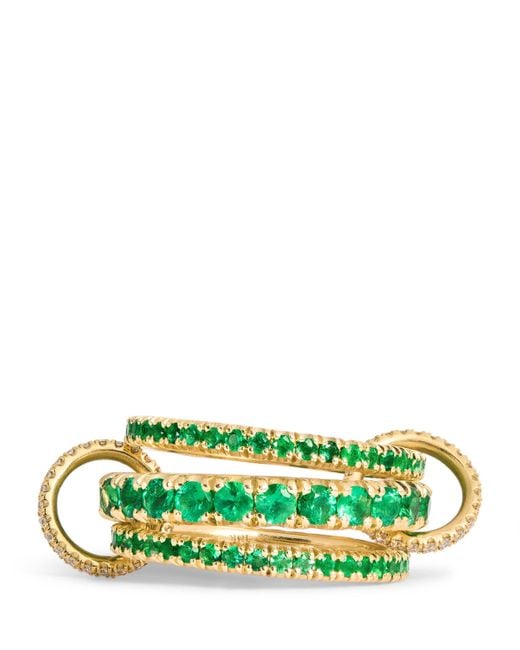 Spinelli Kilcollin Green Diamond And Emerald Pave Ring
