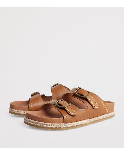 Polo Ralph Lauren Brown Leather Turbach Sandals for men