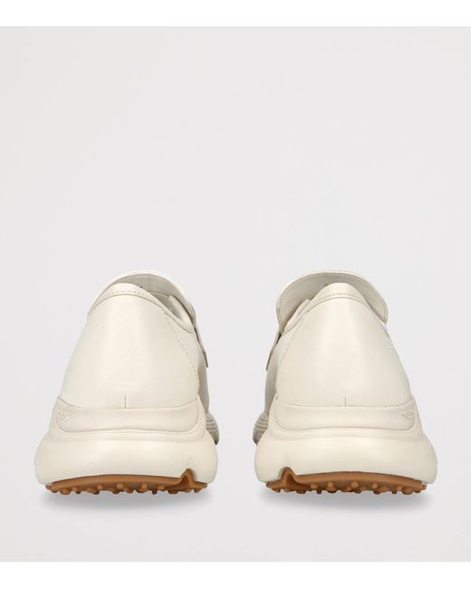 Tod's White Leather Sport 54 Loafers 25